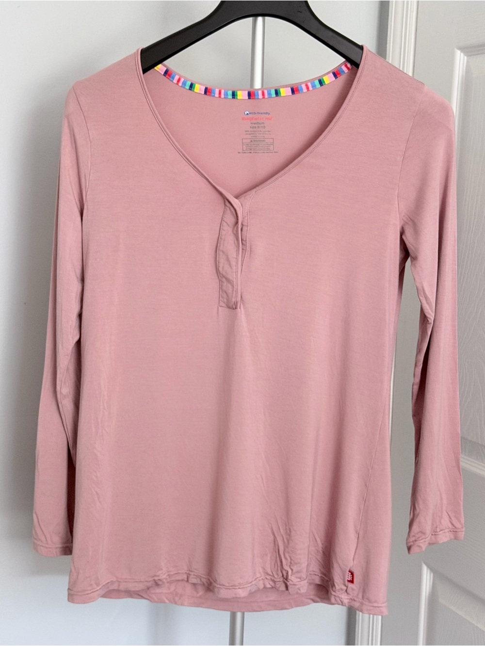 Magnetic Me Mauve TENCEL Modal Nursing Pajama Top Women’s M 8-10